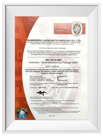 Cosmetics manufacturing certificate 5
